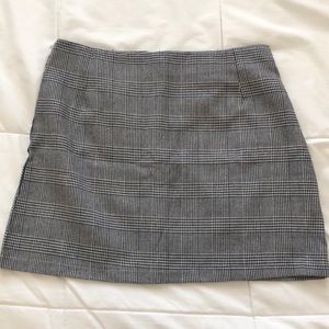 grey plaid mini skirt